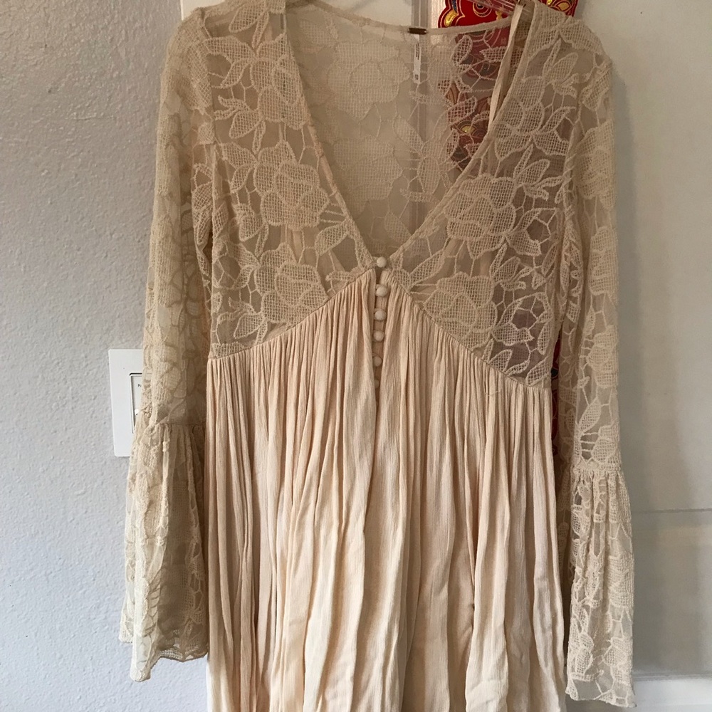 Tan/ cream color shirt dress- only worn once